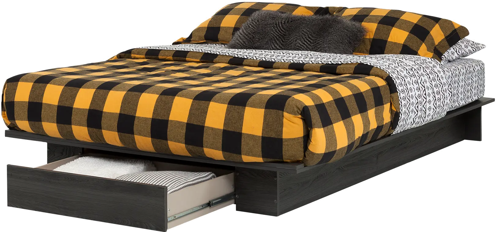 10398 Modern Farmhouse Gray Oak Full-Queen Platform Bed - Holland-2