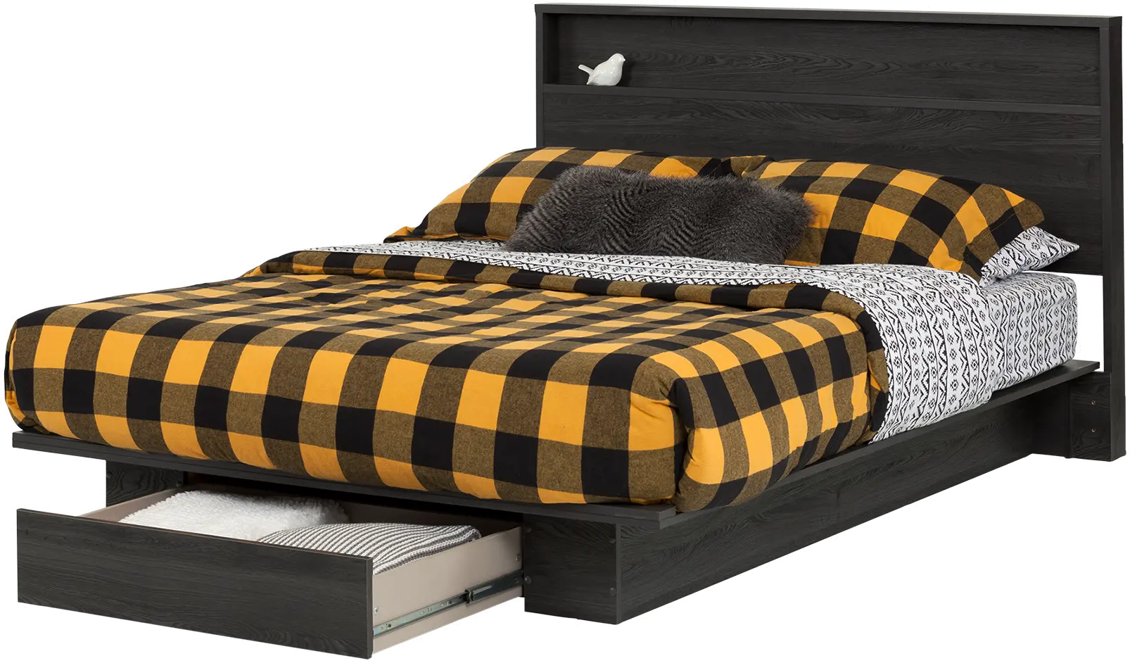 10398 Modern Farmhouse Gray Oak Full-Queen Platform Bed - Holland-3