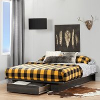 10398 Modern Farmhouse Gray Oak Full-Queen Size Platform Bed - Holland