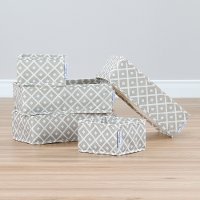 100047 Beige Printed Canvas Drawer Organizers - Storit