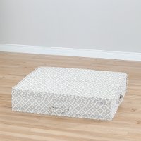 100041 Beige Printed Canvas Underbed Storage Box - Storit