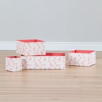 100058 White and Pink Card Cardboard Boxes and Pencil Cup - Storit