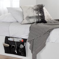 100042 Black Canvas Bedside Storage Caddy - Storit