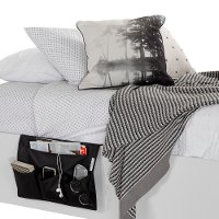 100042 Black Canvas Bedside Storage Caddy - Storit -2