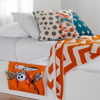 100046 Orange Canvas Bedside Storage Caddy - Storit