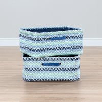 100055 Blue Oval Pattern Nightstand Baskets - Storit