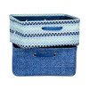100057 Blue Chambray and Oval Pattern Nightstand Baskets - Storit -2