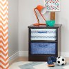 100057 Blue Chambray and Oval Pattern Nightstand Baskets - Storit -4