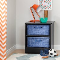 100056 Blue Chambray Pattern Nightstand Baskets - Storit -4