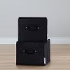 100030 Black Canvas Baskets, 2 Pack - Storit