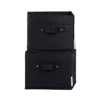 100030 Black Canvas Baskets, 2 Pack - Storit-2