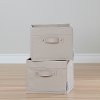 100031 Beige Canvas Baskets, 2 Pack - Storit-1