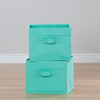 100032 Turquoise Canvas Baskets, 2 Pack - Storit