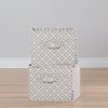 100035 Beige Canvas Baskets with Pattern - Storit -1
