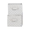 100035 Beige Canvas Baskets with Pattern - Storit -2