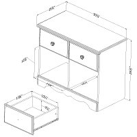 10205 White Wash Double Nightstand - Summer Breeze-7
