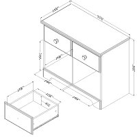 10206 Blueberry Double Nightstand - Summer Breeze -7