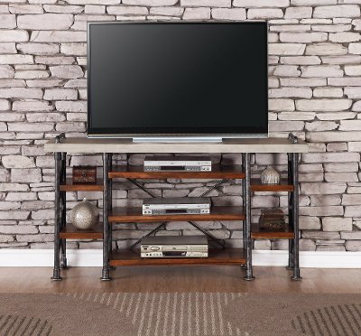 65 Inch Contemporary TV Stand - Steampunk