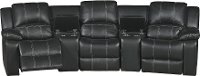 Slate Gray 5 Piece Leather-Match Home Theater Seating - Stern
