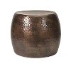 Hammered Short Copper Iron Accent Table - Nuria