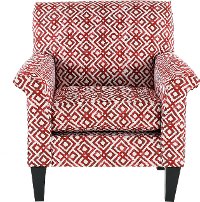 Casual Contemporary Red Diamond Pattern Accent Chair - Naomi
