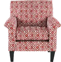 Naomi Casual Contemporary Red Diamond Pattern Accent Chair