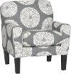 Casual Contemporary White & Gray Accent Chair - Raven