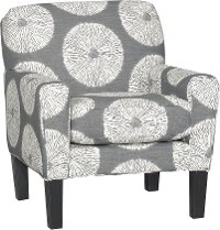 Casual Contemporary White & Gray Accent Chair - Raven