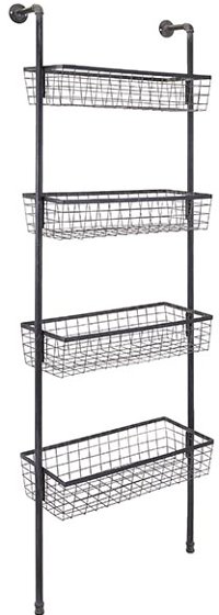 Customary Styled Wall Four-Basket Shelf - Truman