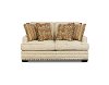Cream Upholstered Traditional Contemporary Loveseat - Linen