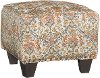 Autumn Orange Upholstered Traditional Contemporary Accent Ottoman - Linen