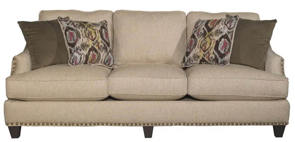 Tan Upholstered Casual Contemporary Sofa - Runaround-1