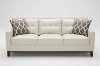 Contemporary Taupe Leather Sofa - Nigel