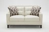Contemporary Taupe Leather Loveseat - Nigel