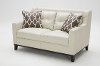 Contemporary Taupe Leather Loveseat - Nigel-2