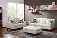 Contemporary Taupe Leather Loveseat - Nigel-3
