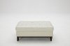 Contemporary Taupe Leather Ottoman - Nigel-3