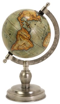 Colombo Small Globe with Nickel Finish Base - Globes Collection