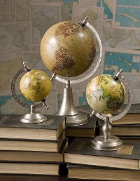 Colombo Small Globe with Nickel Finish Base - Globes Collection-2