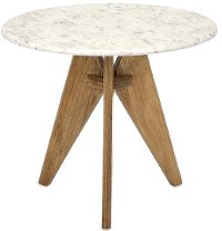 Tall Marble and Wood Table - Febe