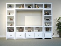 4 Piece Modern White Cubic Entertainment Center