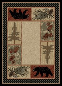 5 x 7 Medium Red & Beige Cades Cove Area Rug - American Destinations