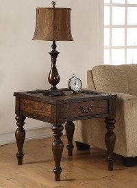 Weathered Oak Brown End Table - Bordeaux