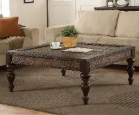Weathered Oak Brown Square Coffee Table - Bordeaux