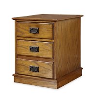 Oak 2 Drawer Mobile File Cabinet- Modern Craftsman