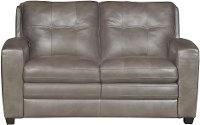 Modern Contemporary Bronze Leather Loveseat - Roland