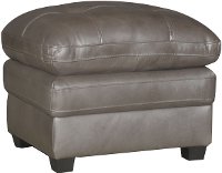 Modern Contemporary Bronze Leather Ottoman - Roland