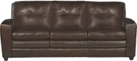 Roland Contemporary Mahogany Leather Sofa