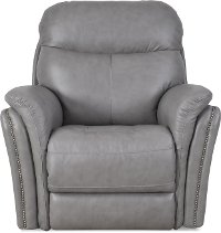Gray Leather-Match Power Recliner - Graham