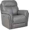 Gray Leather-Match Power Recliner - Graham-2